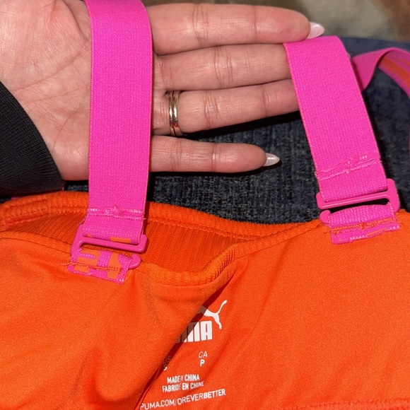 PUMA- NWT Women’s Ribbed Pink & Orange Bikini Top size S - Picture 8 of 10